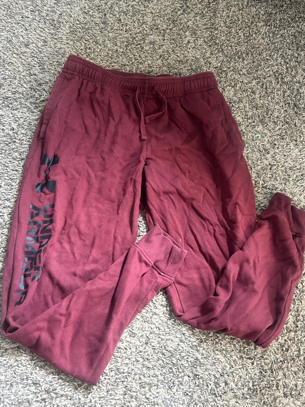Under Armour Burgundy Jogger Sweatpants with Side Logo